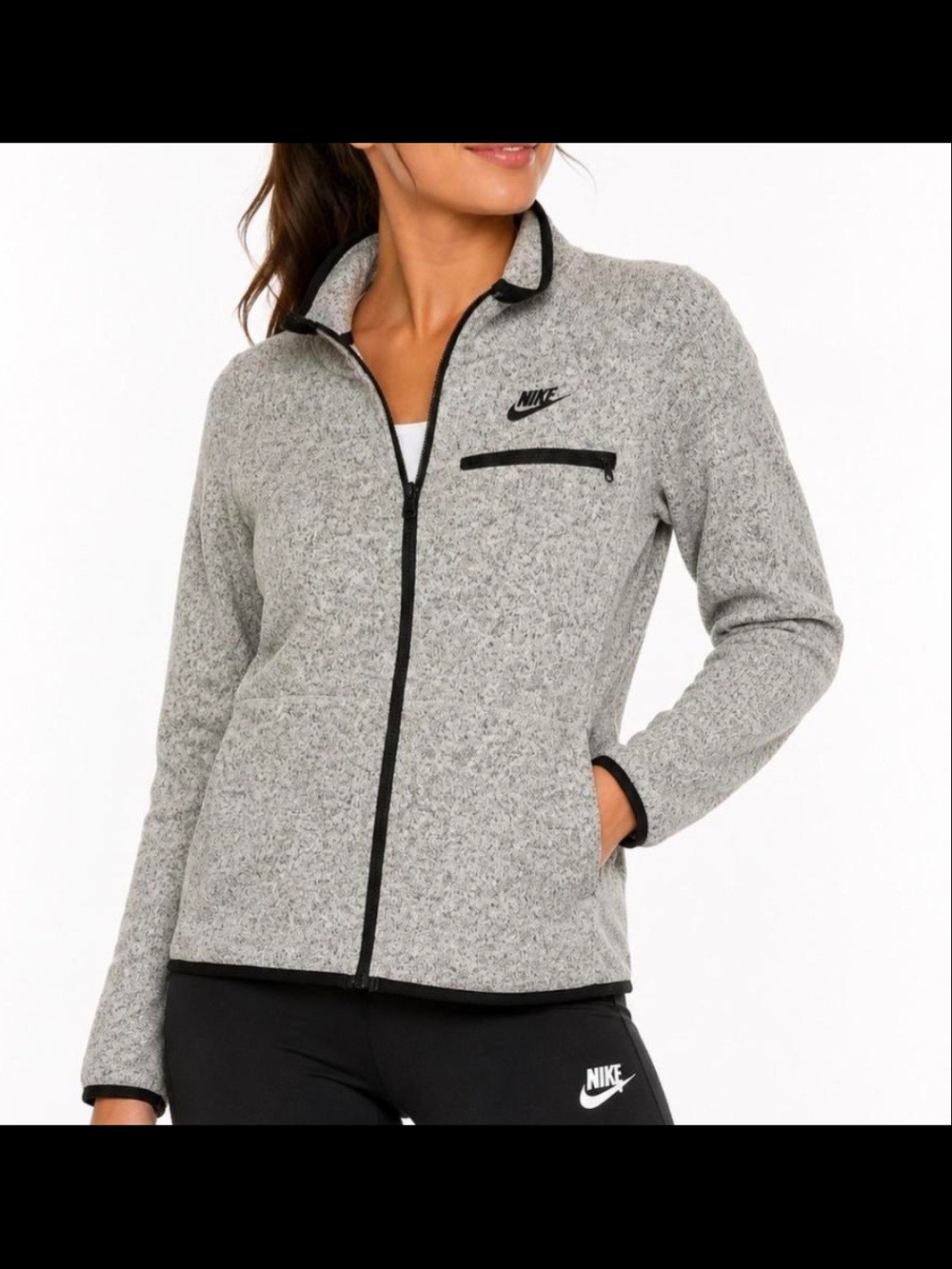 Nike Summit Full Zip Fleece Jacket in Heather Grey Women's Sz Small